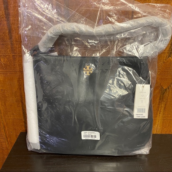 Tory Burch Brooke Large Leather Hobo - Black - Picture 7 of 8